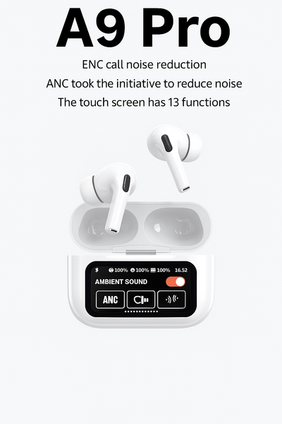 Original A9 Pro Airpods Anc/enc Touch Screen Wireless Earbuds | A9 Airpods Pro | Best Quality Airpods