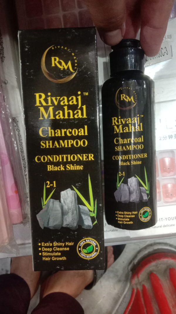 Rivaaj Mahal Black Shine Elixir – Activated Charcoal Shampoo & Conditioner for Deep Clean & Silky Smooth Hair